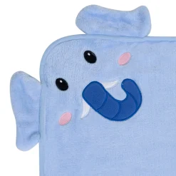 Baby Moo Elephant Applique with 3D Ears Soft Blanket - Blue