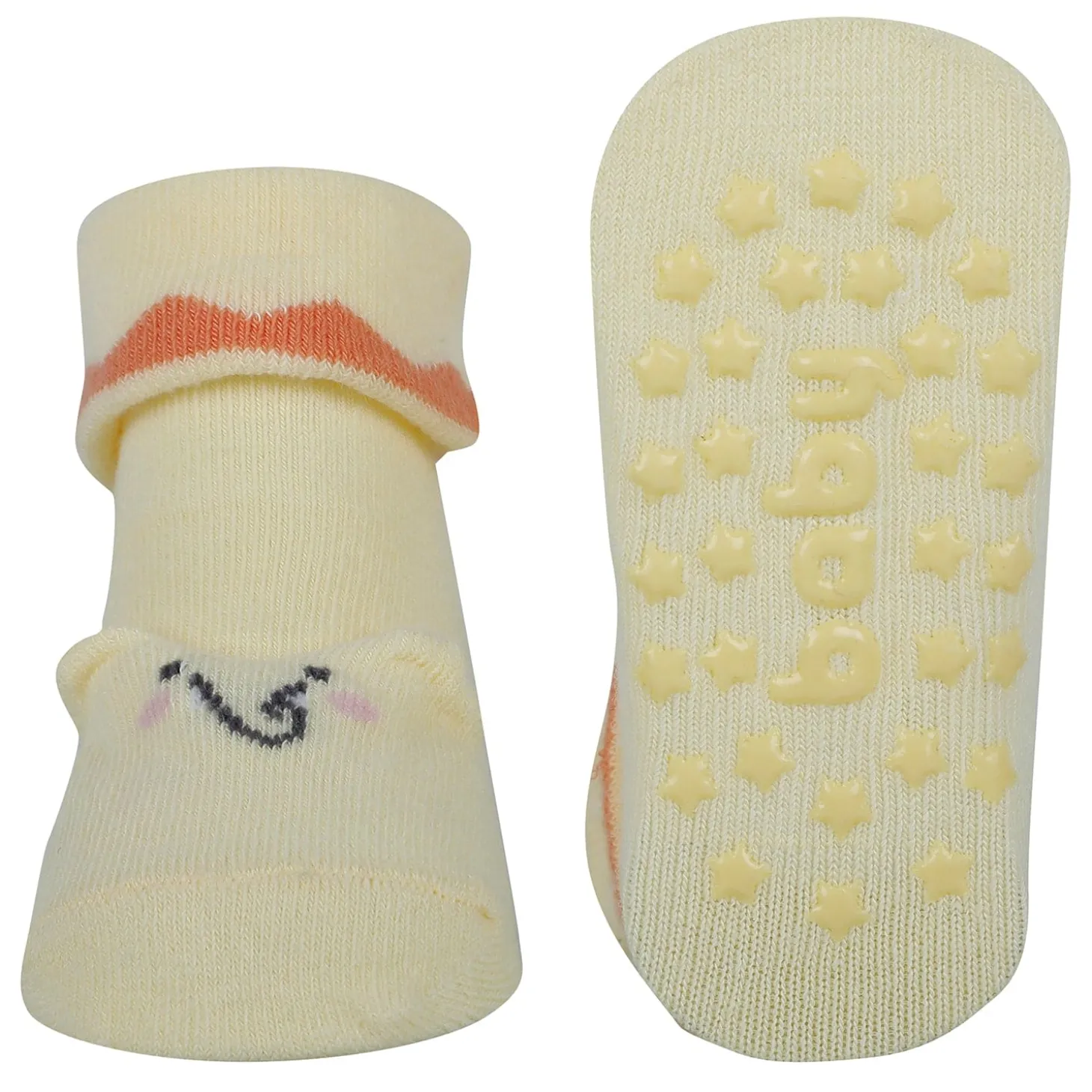 Baby Moo Elephant 3D Anti-Skid Socks Booties Pack of 3 - Blue, Multicolour