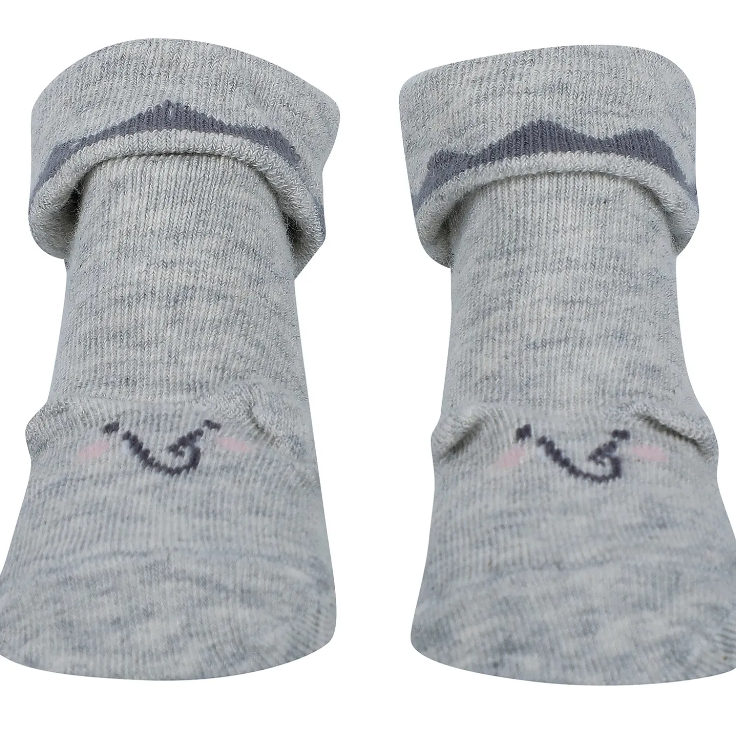 Baby Moo Elephant 3D Anti-Skid Socks Booties Pack of 3 - Blue, Multicolour