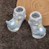 Baby Moo Elephant Explorer Cotton Anti-Skid 3D Socks - Grey