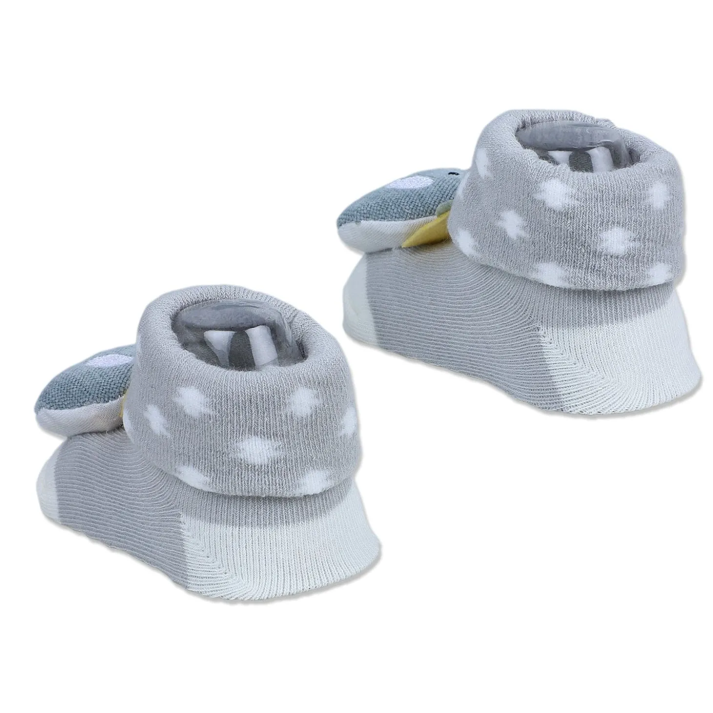 Baby Moo Elephant Explorer Cotton Anti-Skid 3D Socks - Grey