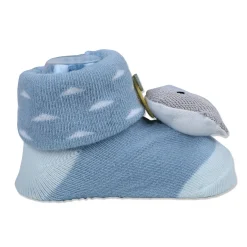 Baby Moo Elephant Explorer Cotton Anti-Skid 3D Socks - Blue