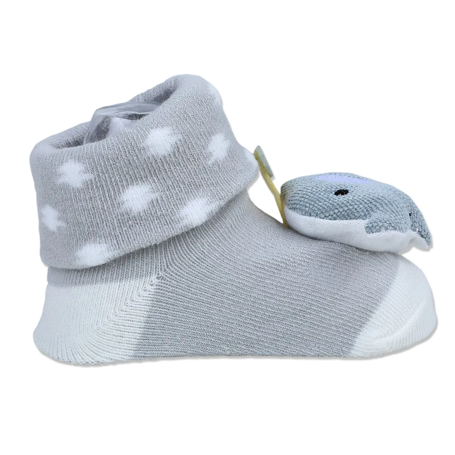Baby Moo Elephant Explorer Cotton Anti-Skid 3D Socks - Grey