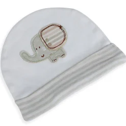 Baby Moo Elephant Organic Soft Cotton Cap - White