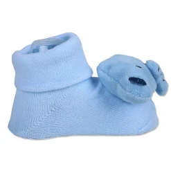 Baby Moo Elephant Rattle Cotton Anti-Skid 3D Socks - Blue