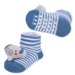 Baby Moo Elephant Trunk Cotton Anti-Skid 3D Socks - Blue