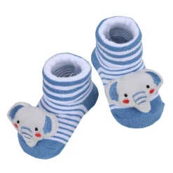 Baby Moo Elephant Trunk Cotton Anti-Skid 3D Socks - Blue