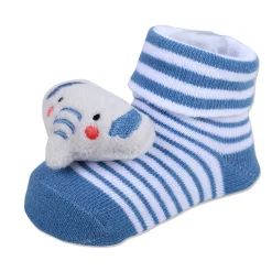 Baby Moo Elephant Trunk Cotton Anti-Skid 3D Socks - Blue