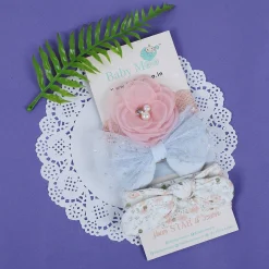 Baby Moo Emblished Flower Headband Set of 3 - Pink