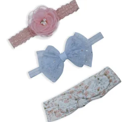 Baby Moo Emblished Flower Headband Set of 3 - Pink