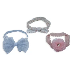 Baby Moo Emblished Flower Headband Set of 3 - Pink