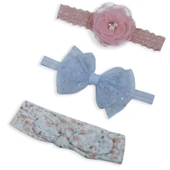 Baby Moo Emblished Flower Headband Set of 3 - Pink