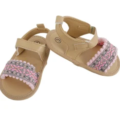 Baby Moo Embroidered Pink Sandals