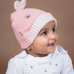 Baby Moo Fancy Fishy All Season Stretchable Hosiery Warm 3D Beanie Cap - Pink