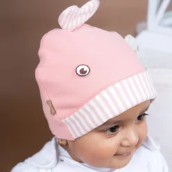 Baby Moo Fancy Fishy All Season Stretchable Hosiery Warm 3D Beanie Cap - Pink