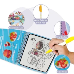 Baby Moo Fantastic Food Reusable Magic Water Colouring Book - Blue