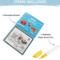 Baby Moo Fantastic Food Reusable Magic Water Colouring Book - Blue