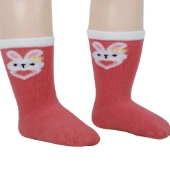 Baby Moo Farm Print Soft Socks Pack of 5 - Red, Peach