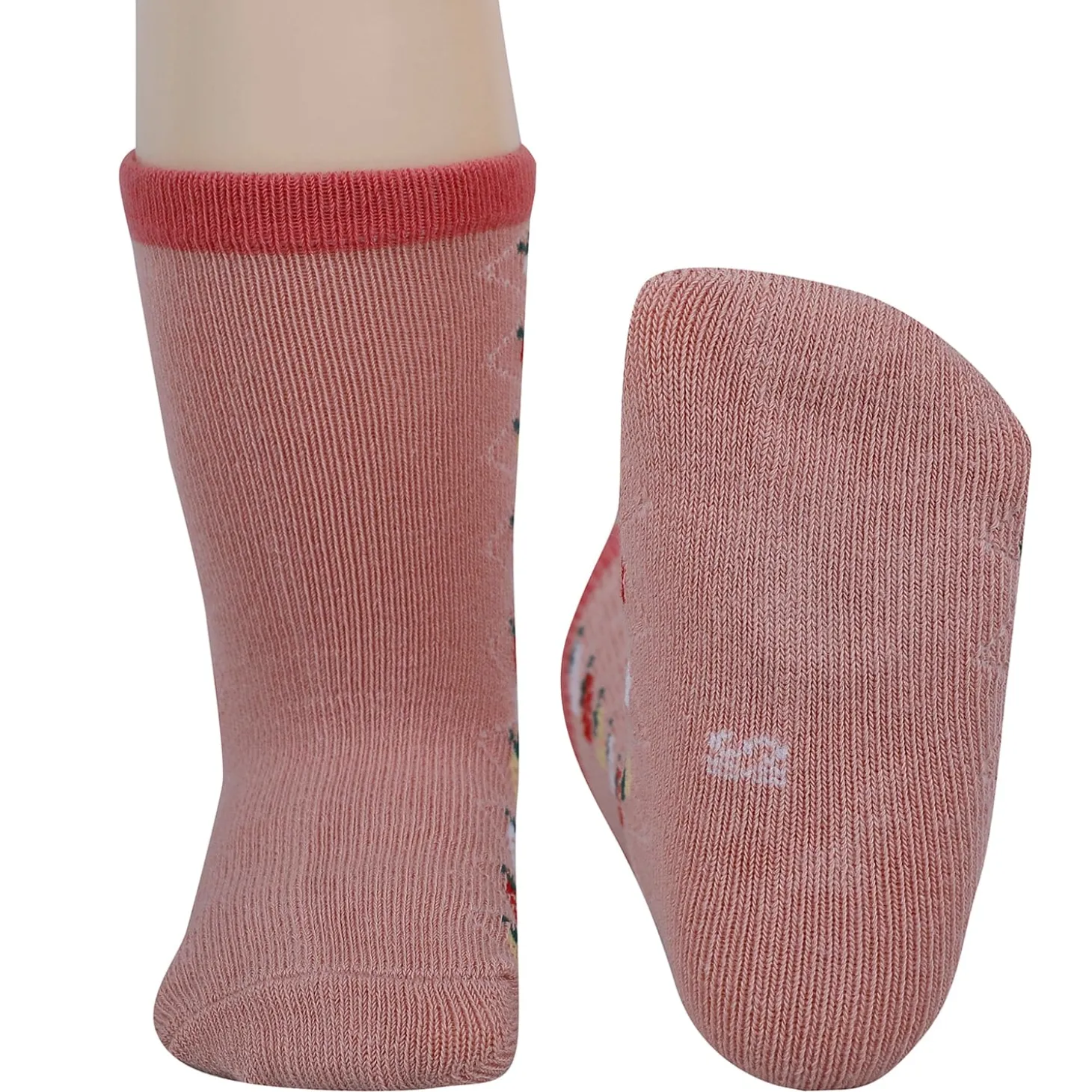 Baby Moo Farm Print Soft Socks Pack of 5 - Red, Peach