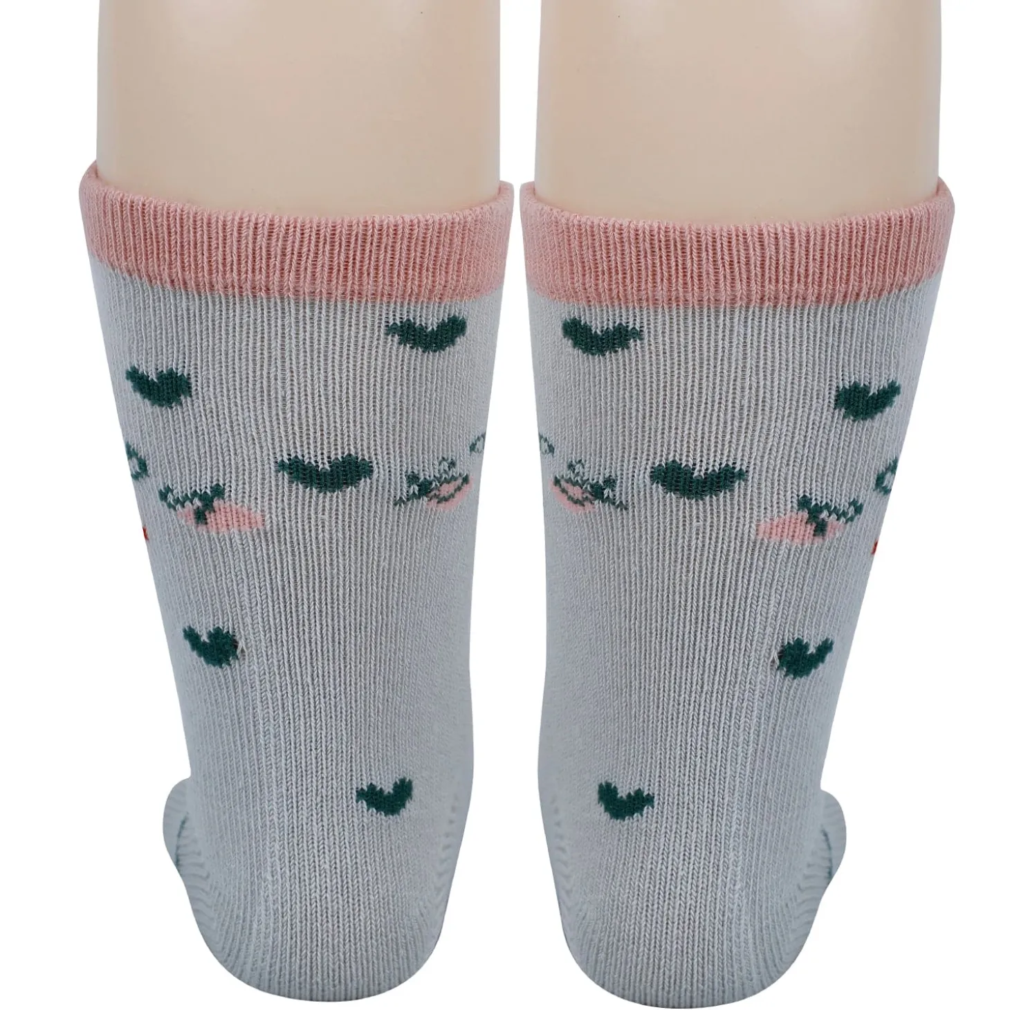 Baby Moo Farm Print Soft Socks Pack of 5 - Red, Peach