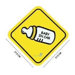 Baby Moo Feeding Bottle Sign Board With Vacuum Suction Cup Clip - Yellow