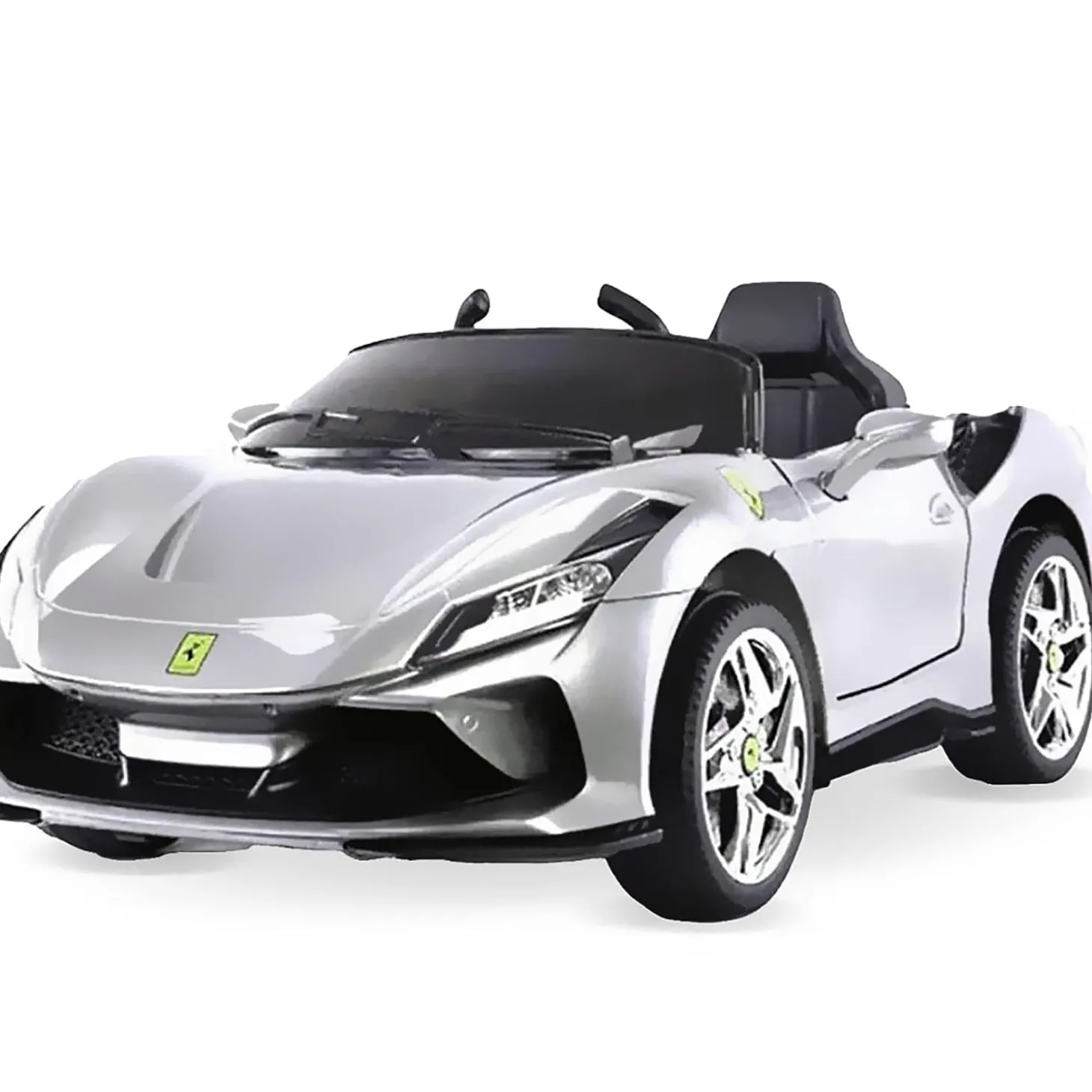 Baby Moo Ferrari F8 12V Battery Operated Ride On Car for Kids | Electric Car with Remote Control | Rechargeable Battery-Powered Toy with LED Lights, Music & USB Port | Age 2-8 - Silver