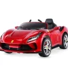 Baby Moo Ferrari F8 12V Battery Operated Ride On Car for Kids | Electric Car with Remote Control | Rechargeable Battery-Powered Toy with LED Lights, Music & USB Port | Age 2-8 - Red