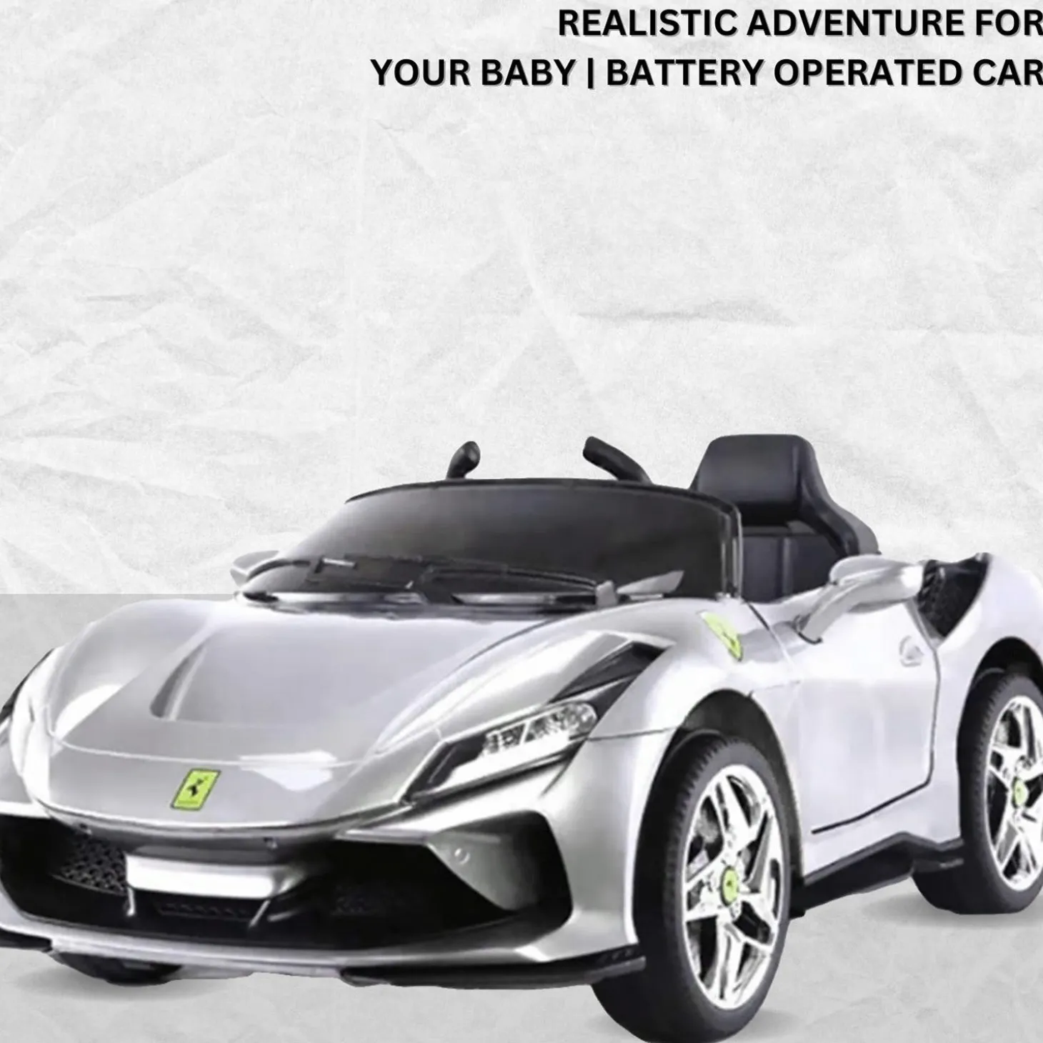 Baby Moo Ferrari F8 12V Battery Operated Ride On Car for Kids | Remote Control | Rechargeable Battery | USB MP3 Player | Ages 1-6 - Silver