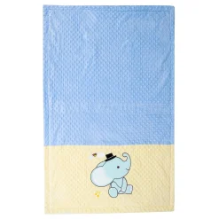 Baby Moo Festive Elephant Plush Cotton All Season Nursery Blanket - Blue