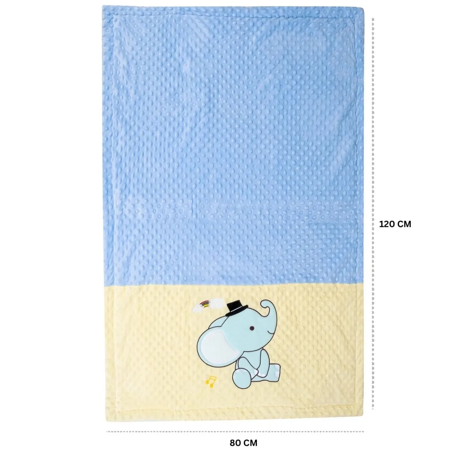 Baby Moo Festive Elephant Plush Cotton All Season Nursery Blanket - Blue