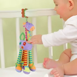 Baby Moo Flexible Giraffe Hanging Toy With Teether - Multicolour
