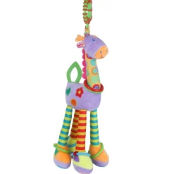 Baby Moo Flexible Giraffe Hanging Toy With Teether - Multicolour