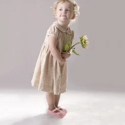 Baby Moo Floral Applique Peach Booties