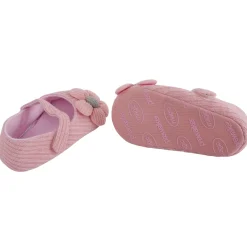 Baby Moo Floral Applique Peach Booties