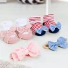 Baby Moo Floral Bow Infant Girl 4-Piece Gift Hairband And Socks Set - Pink