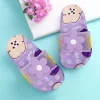 Baby Moo Floral 3D Beach Slippers Sliders - Purple