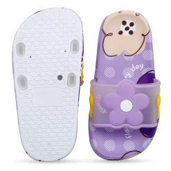 Baby Moo Floral 3D Beach Slippers Sliders - Purple