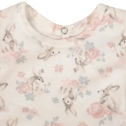 Baby Moo Floral Gift Set 3 Piece With Bodysuit, Socks And Headband - Peach