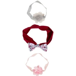 Baby Moo Floral Infant Girl 6-Piece Gift Hairband And Socks Set - Maroon