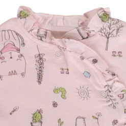 Baby Moo Floral Kitty Gift Set 6 Piece With Bodysuits, Pyjama, Cap, Bib And Socks - Pink