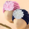 Baby Moo Floral Petals 2 Pack Turban Caps - Pink And Navy Blue