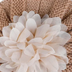 Baby Moo Floral Petals 2 Pack Turban Caps - Red And Brown