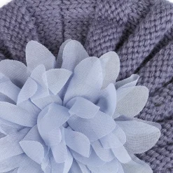 Baby Moo Floral Petals 2 Pack Turban Caps - Pink And Grey