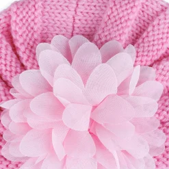 Baby Moo Floral Petals 2 Pack Turban Caps - Pink And Navy Blue