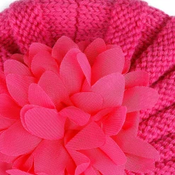 Baby Moo Floral Petals 2 Pack Turban Caps - Pink And Grey