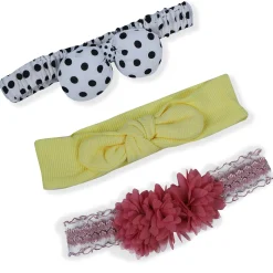 Baby Moo Floral Polka Dots Headband Set of 3 - Multicolour