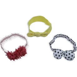 Baby Moo Floral Polka Dots Headband Set of 3 - Multicolour
