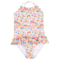 Baby Moo Floral Print Beach One-Piece Swimsuit Pool Swimming Costume - Pink