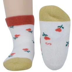 Baby Moo Floral Soft Socks Pack of 5 - Peach, White