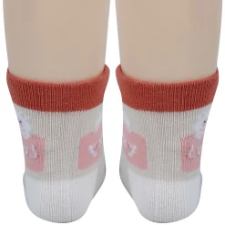 Baby Moo Floral Soft Socks Pack of 5 - Peach, White